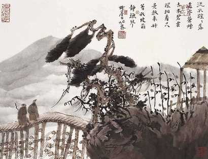 何加林 松下高士 镜心